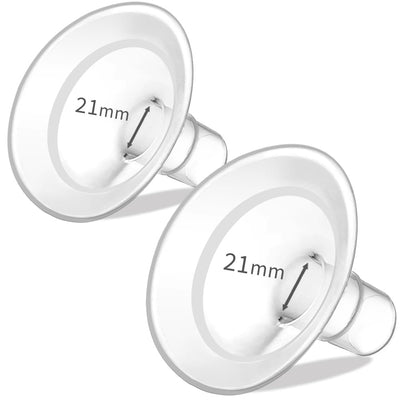 PumpMom 21mm Breast Pump Shields Flanges for Medela Replace Flange Compatible with Medela Breast Pumps PersonalFit Freestyle Maxi Freestyle Flex Connector