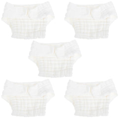 Healifty Newborn Diapers 5pcs Diaper Baby Cloth Newborn Pure Cotton Mustard White Washable Baby Diapers