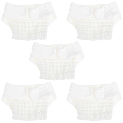 Healifty Newborn Diapers 5pcs Diaper Baby Cloth Newborn Pure Cotton Mustard White Washable Baby Diapers