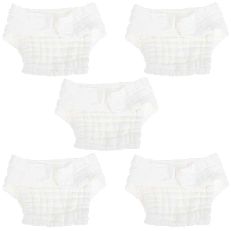 Healifty Newborn Diapers 5pcs Diaper Baby Cloth Newborn Pure Cotton Mustard White Washable Baby Diapers